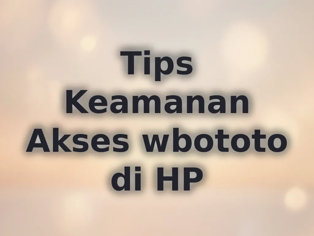 Tips Keamanan Akses wbototo di HP